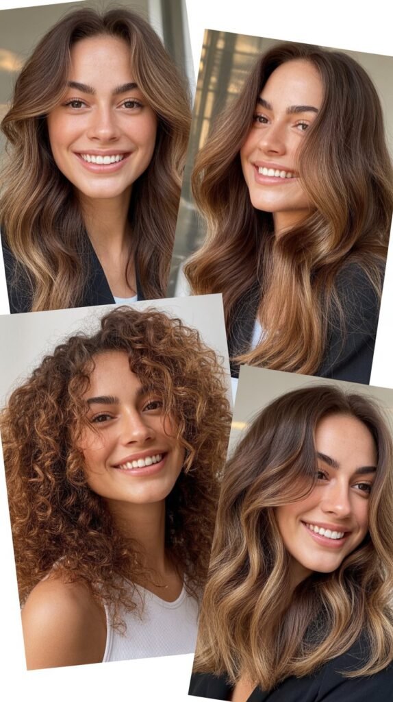 Medium Brown with Bronde Highlights