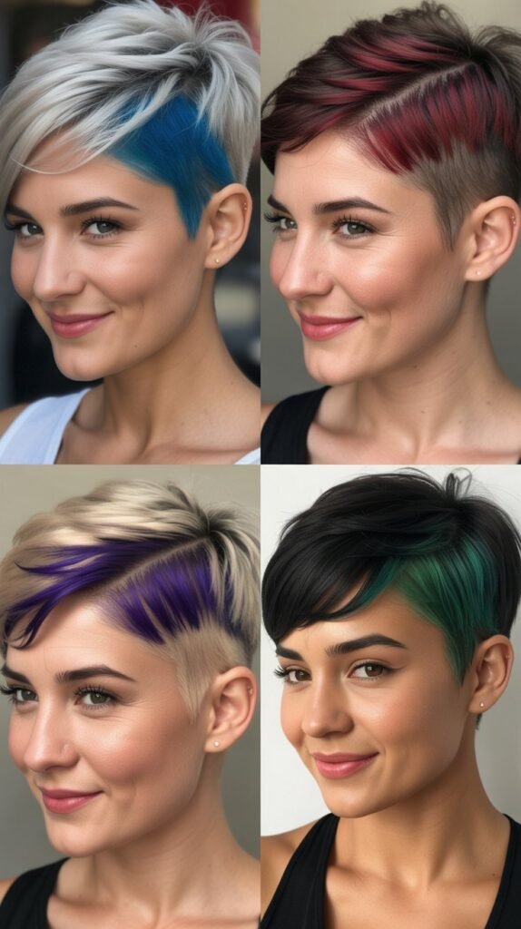  Edgy Undercut Pixie With Peek-A-Boo Color