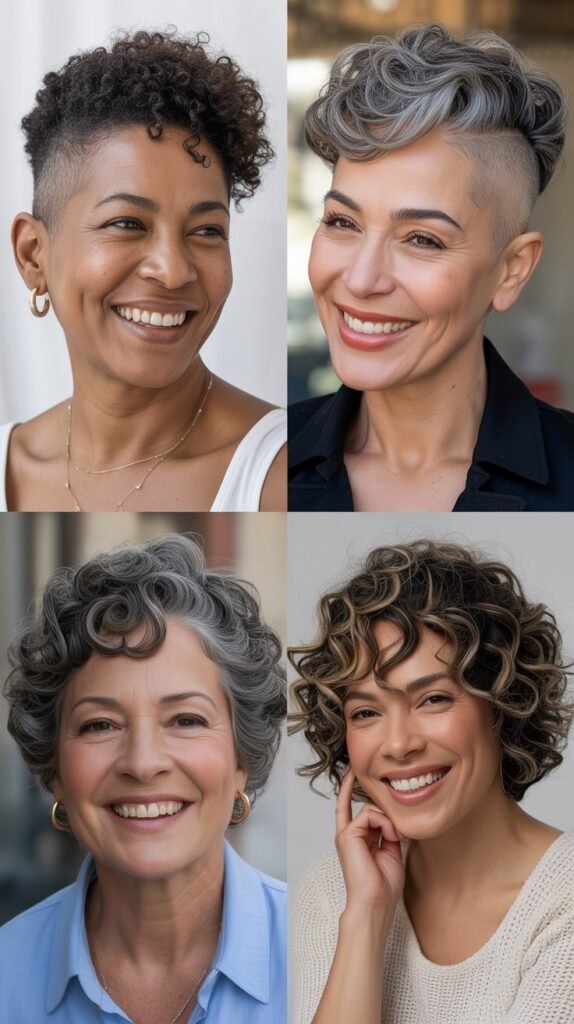 Tapered Curly Cuts with Undercut