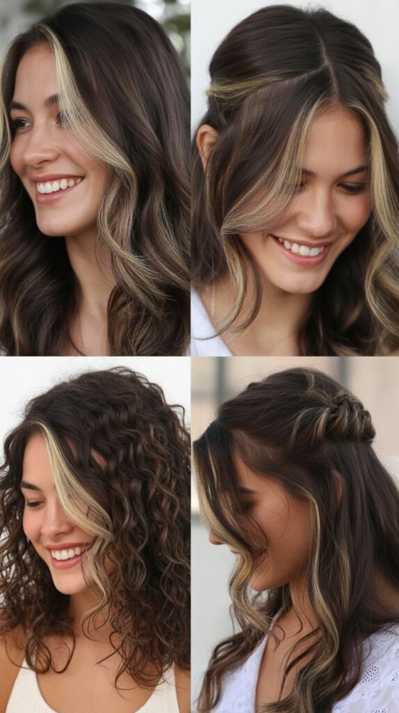 Dark Chocolate with Subtle Blonde Peekaboo Highlights