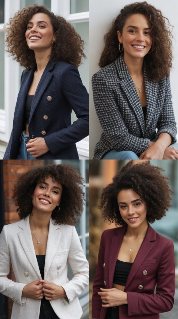 Textured Blazer with Monochromatic Outfit