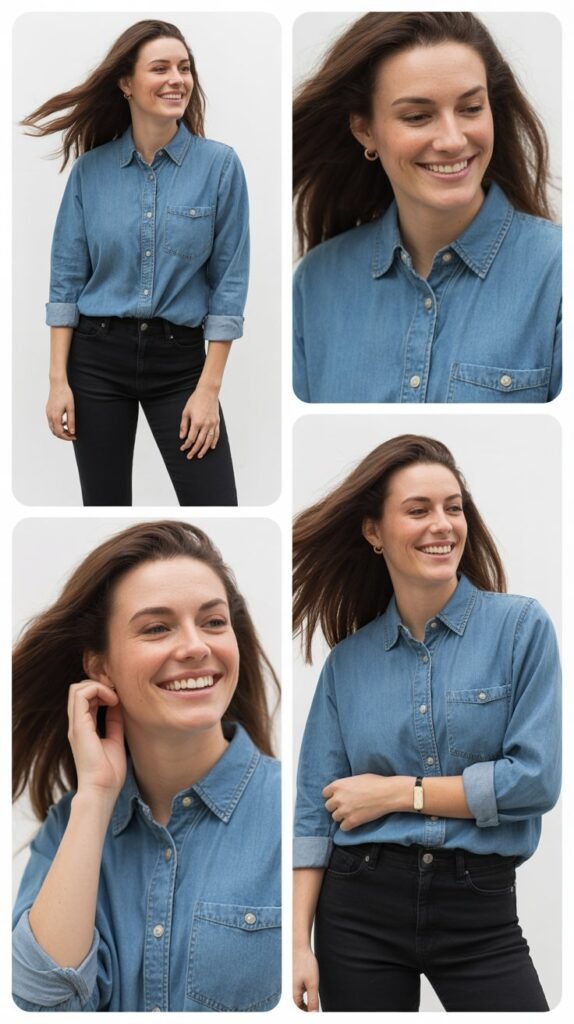 Chambray Shirt with Black Jeans