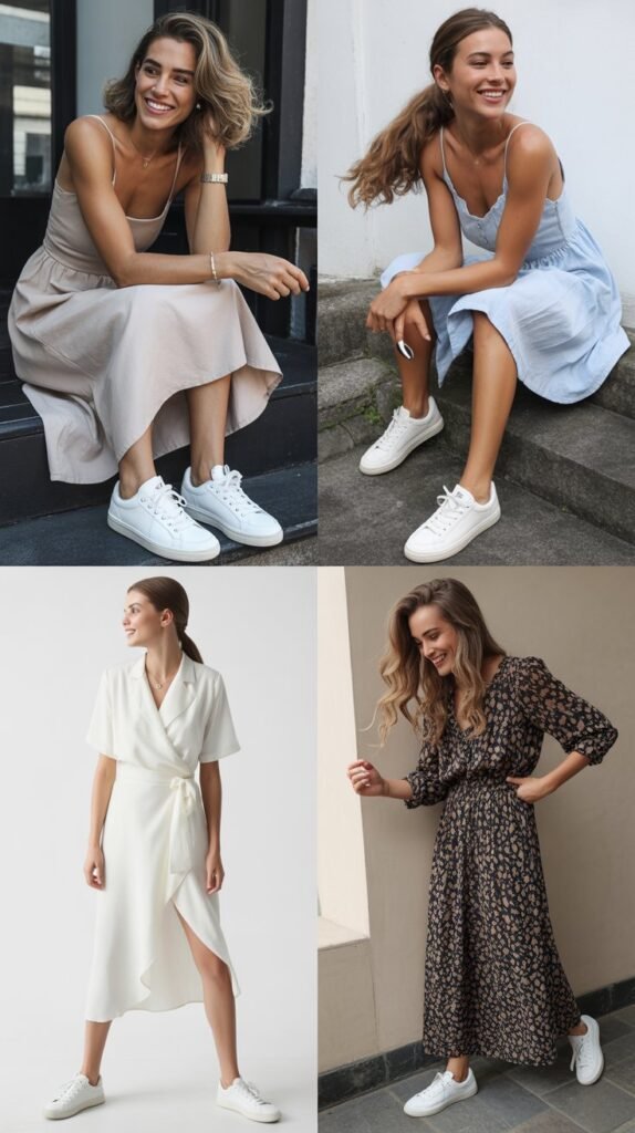 The White Sneakers and Dress Combo