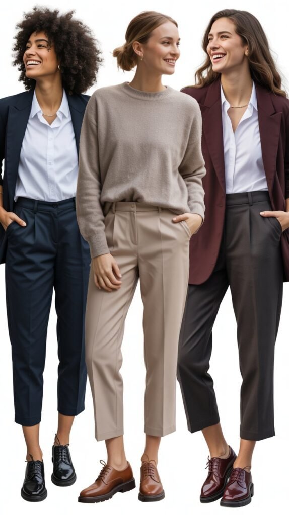 Oxford Shoes with Cropped Trousers