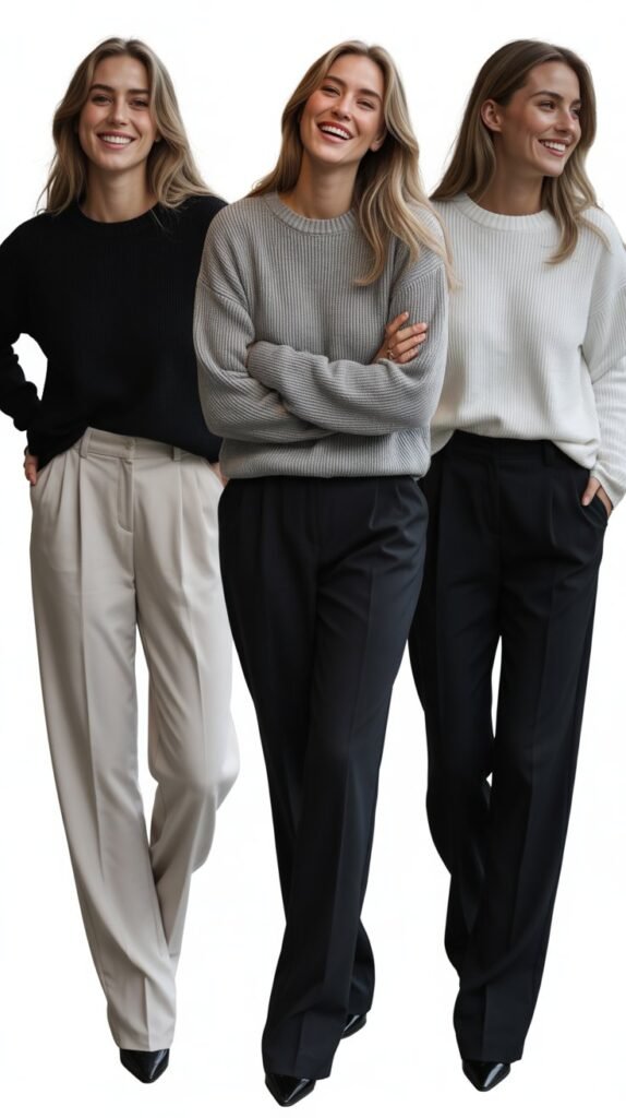 Monochrome Sweater and Trouser Set
