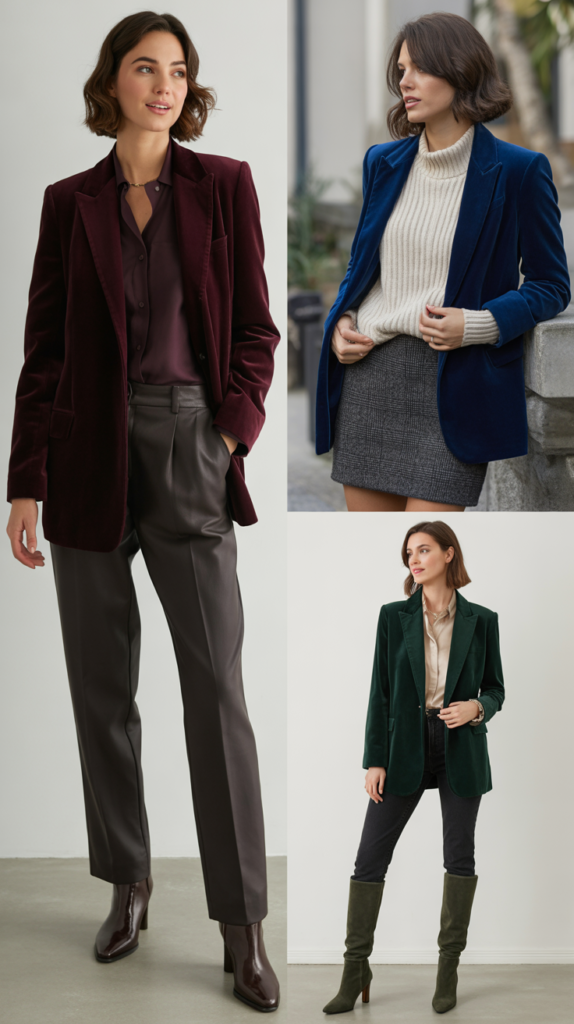 Velvet Blazer for Luxe Winter Appeal