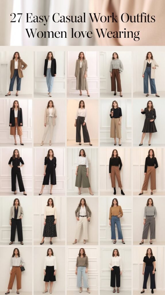 27 Easy Casual Work Outfits Women Love Wearing