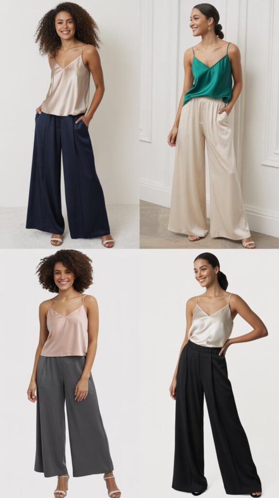 Silk or Satin Camisoles with Culottes