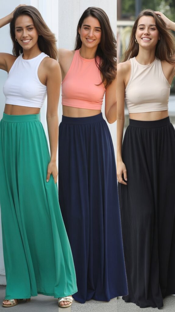Maxi Skirt with Crop Top