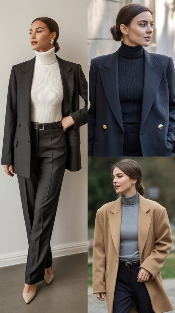 The Turtleneck and Blazer Combination