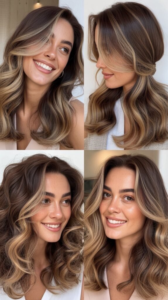 Mocha with Beige Blonde Highlights