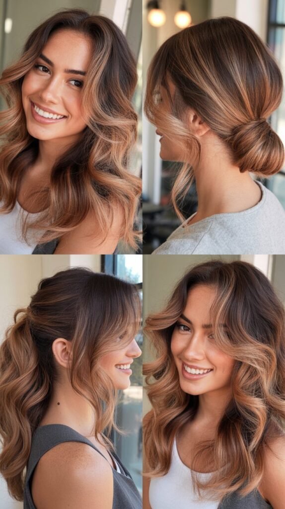 Cinnamon Brown with Rose Gold Balayage