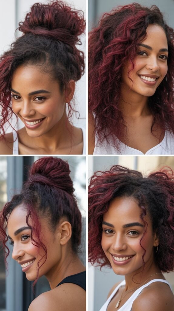 Mahogany with Burgundy Highlights