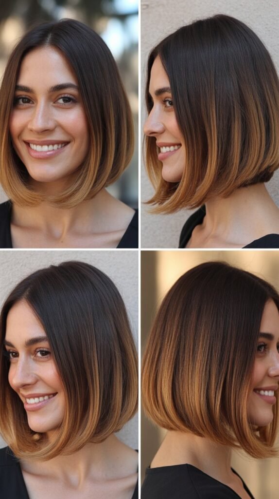  Classic Bob With Caramel Ombre