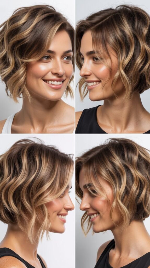 Shattered Bob With Bronde Highlights