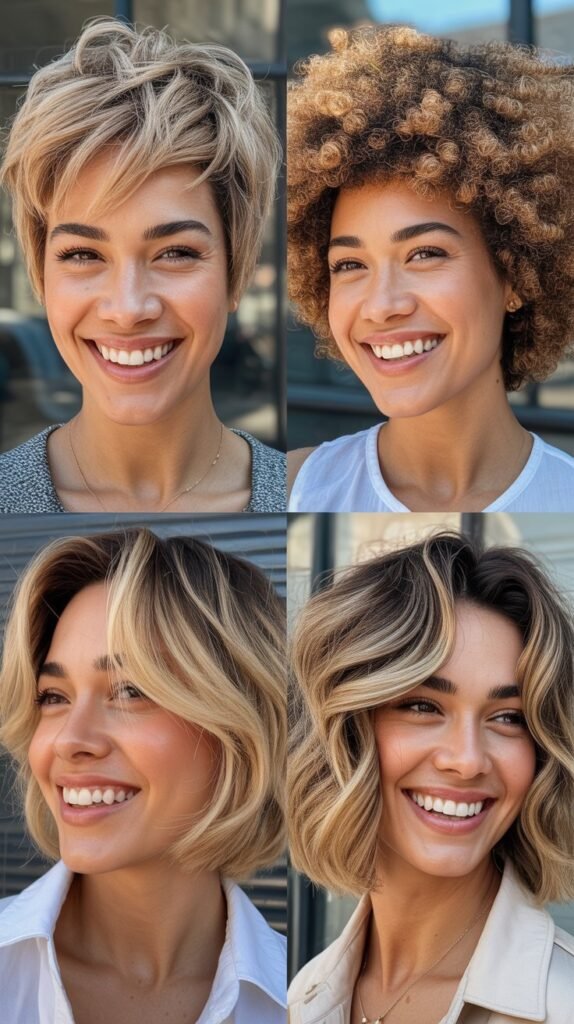  Textured Crop With Champagne Highlights