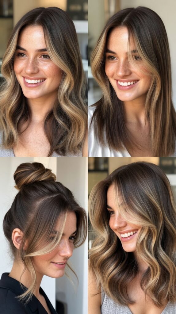 Blonde Highlights on Dark Brown Hair