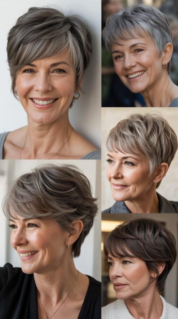  Layered Pixie with Long Bangs