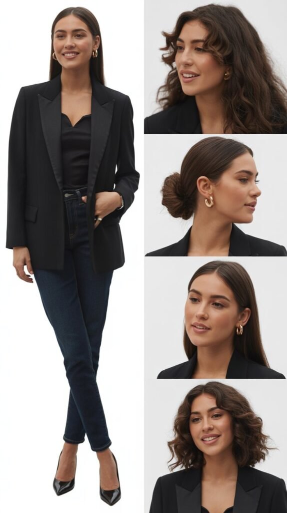 Blazer and Jeans with Heels