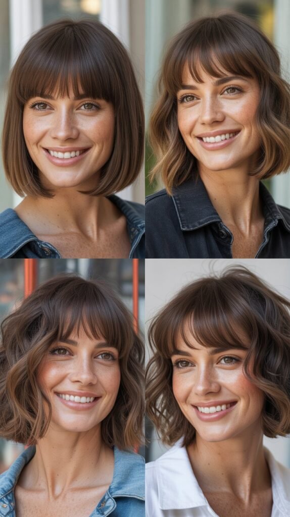 Chin-Length Bob With Bangs
