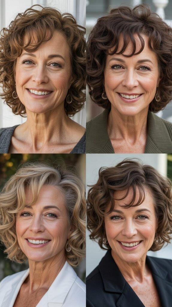  Side-Swept Curly Bangs