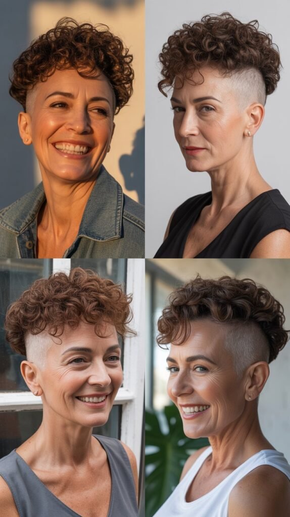 The Curly Top with Shaved Sides