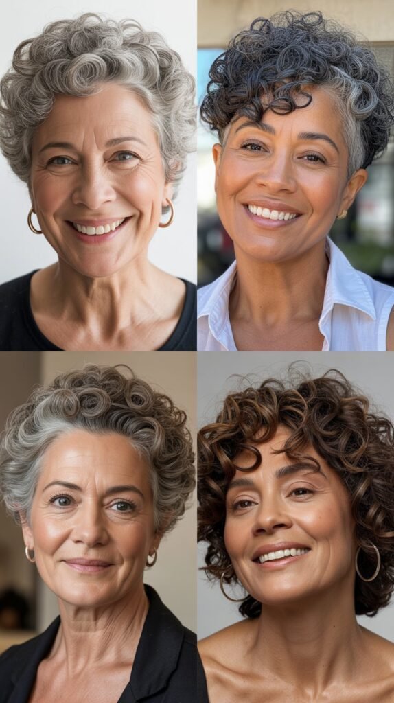 Voluminous Curly Crown with Buzzed Sides