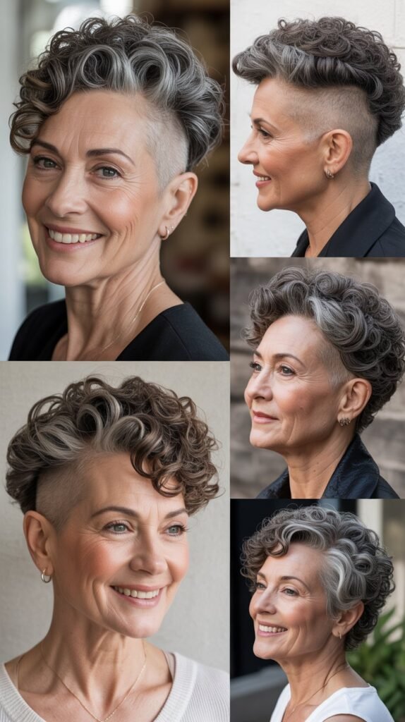 Curly Pompadour Undercut Combination