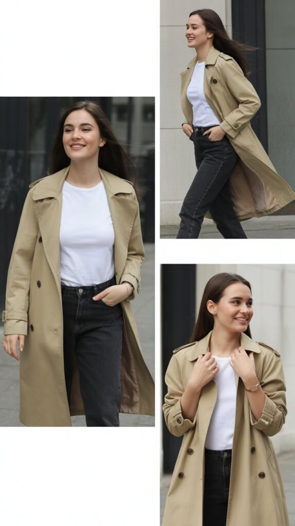 Trench Coat Over Simple Outfit