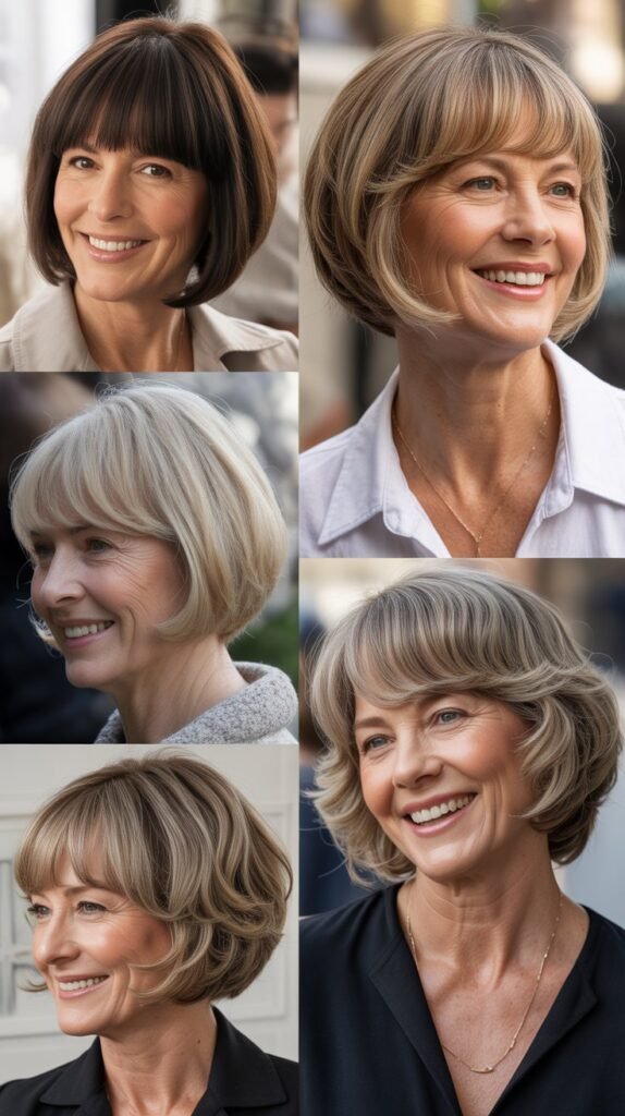 Rounded Bob with Bangs