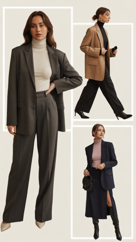 Turtleneck Layered Under Blazer