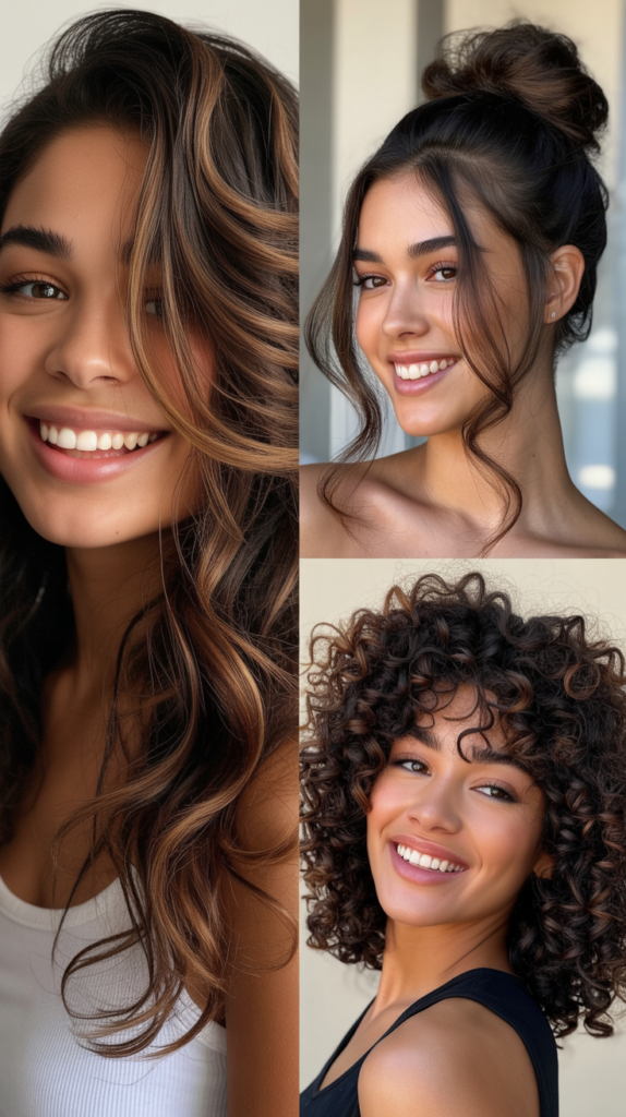 Brunette Highlights for Dark Brown to Black Hair