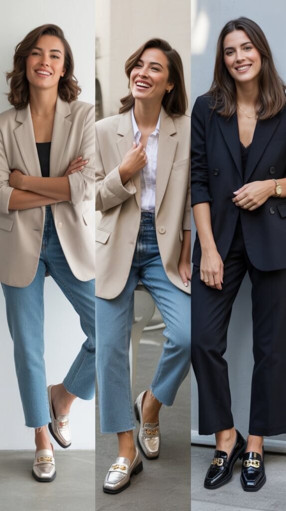 Blazer and Jeans with Statement Loafers