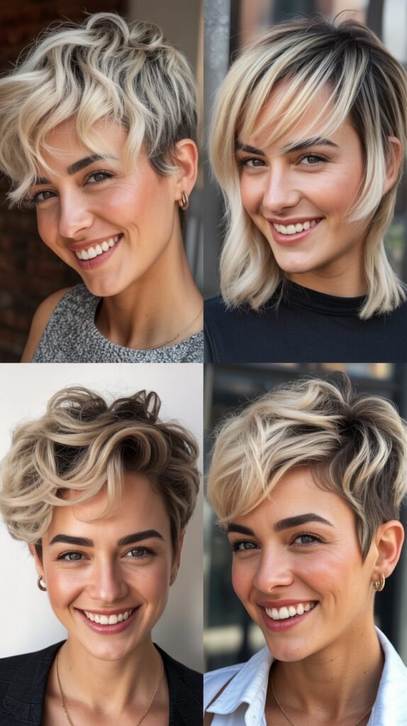  Edgy Crop With Chunky Blonde Pieces