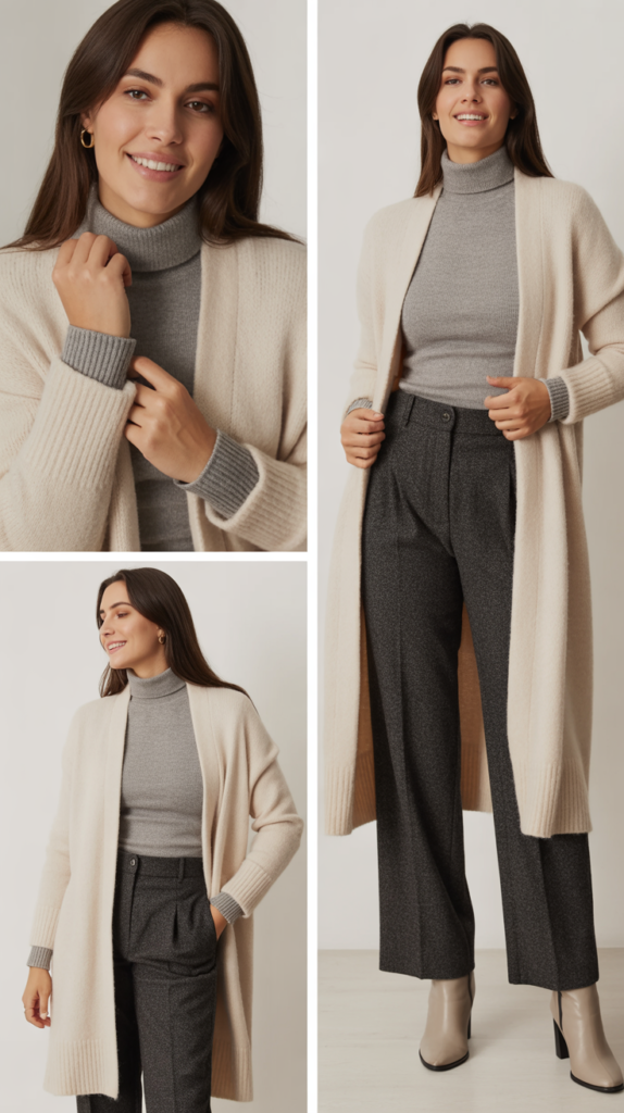 Layered Look with Long Cardigan