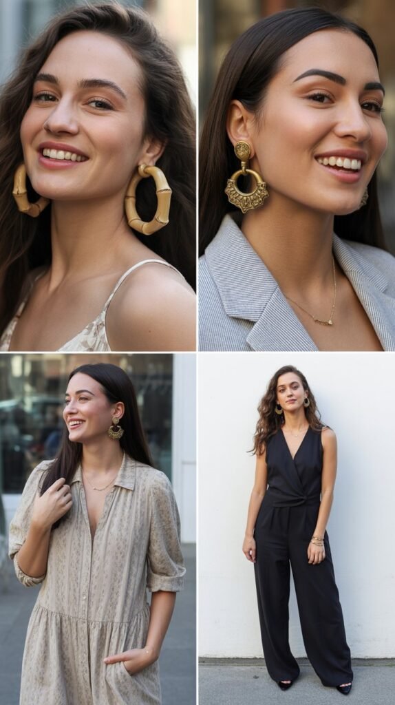 Bamboo and Door Knocker Earrings