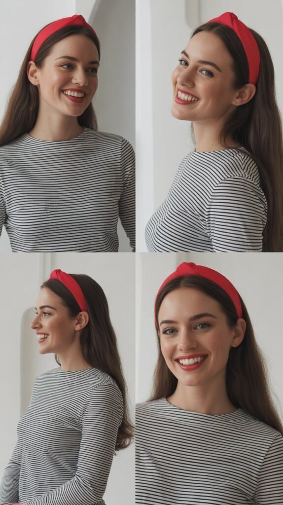 Striped Top and Red Hairband Combo