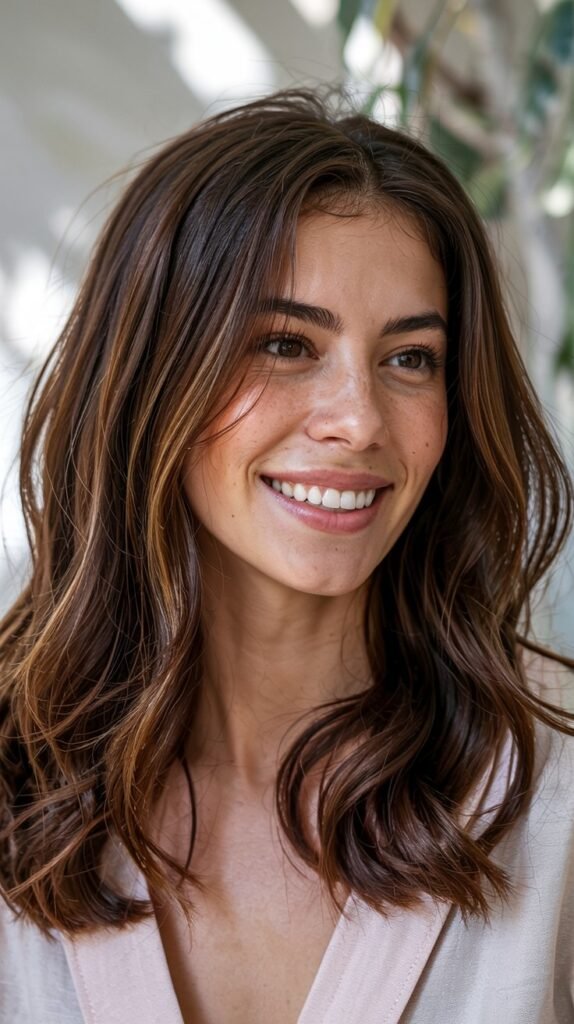 Chocolate Brown With Hazelnut Balayage