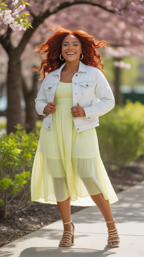 Spring Outfit Ideas for Black Women With Red Hair