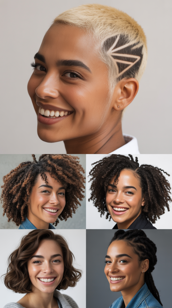  Blonde Buzz Cut with Design