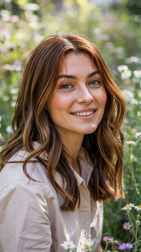 Warm Brown Hair With Cinnamon Highlights