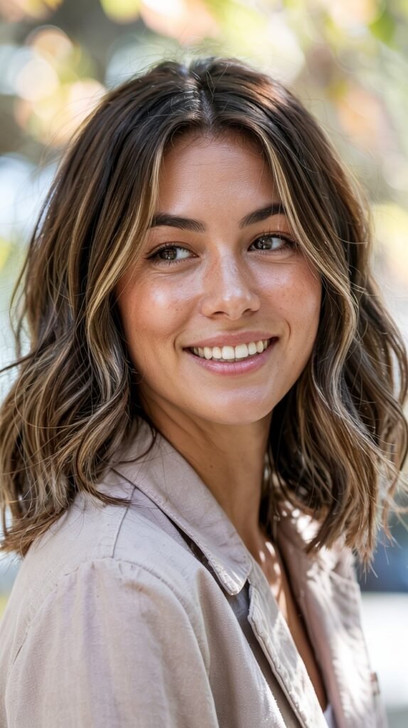 Mushroom Brown With Cool Balayage