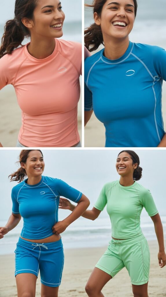 Sporty Rashguard and Board Shorts