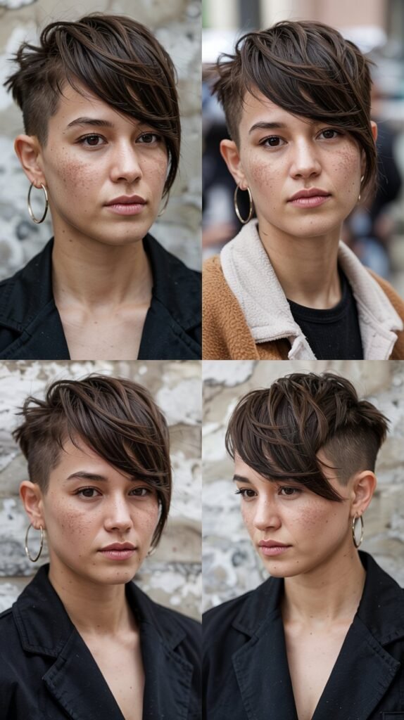 Asymmetrical Undercut With Side Swept Bangs