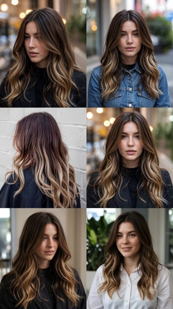 Chocolate Brown Base With Blonde Balayage