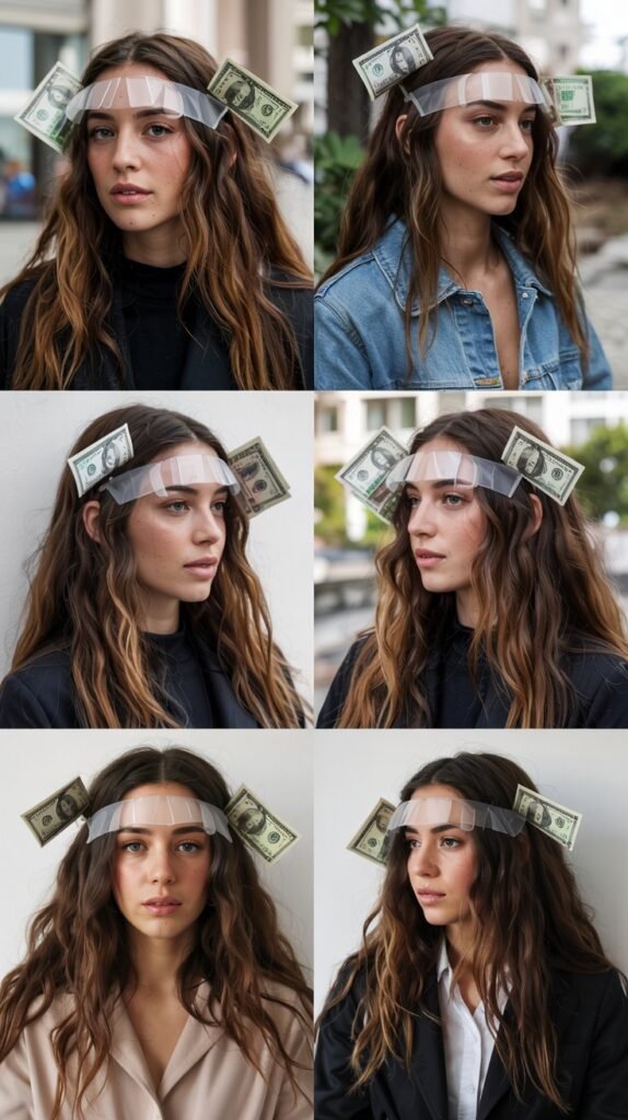 Cool Brown Hair With Platinum Money Pieces