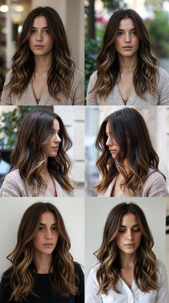 Dark Brown Hair With Bronze Babylights