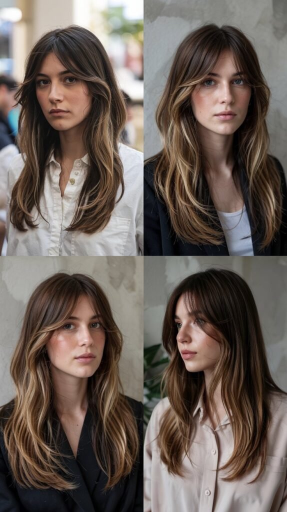 Feathered Side Bangs With Layered Extensions