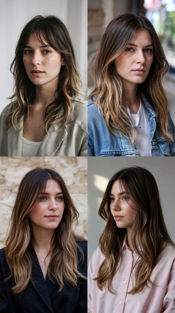 Layered Side Bangs With Balayage Face-Framing