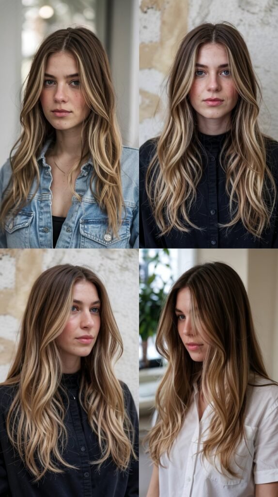 Light Brown Hair With Buttery Blonde Highlights